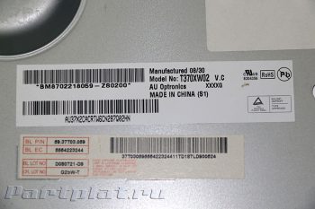 Матрица T370XW02 V.C телевизору, модуль плата T370XW02 V.C подходит модели SAMSUNG LE37A451C1 запчасти телевизорам ЖК плазма, Ремонт Москве